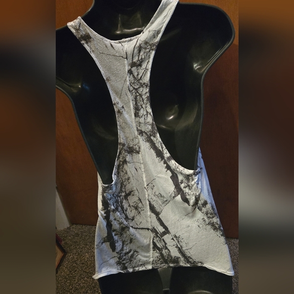 Helmut Lang black & white marbled lightweight tank top szL - Picture 6 of 7